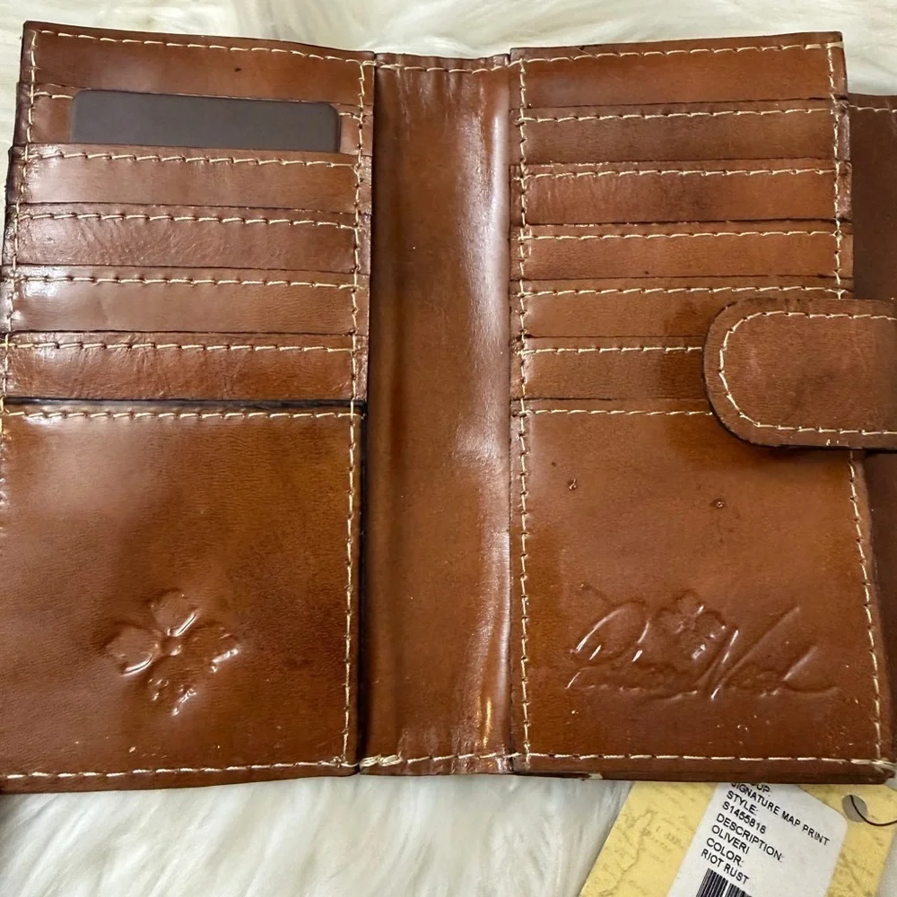 PATRICIA NASH MAP PRINT CAMETTI RIOT RUST WALLET